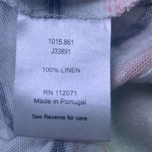 Jigsaw pink and blue striped linen top size medium - Picture 5 of 7